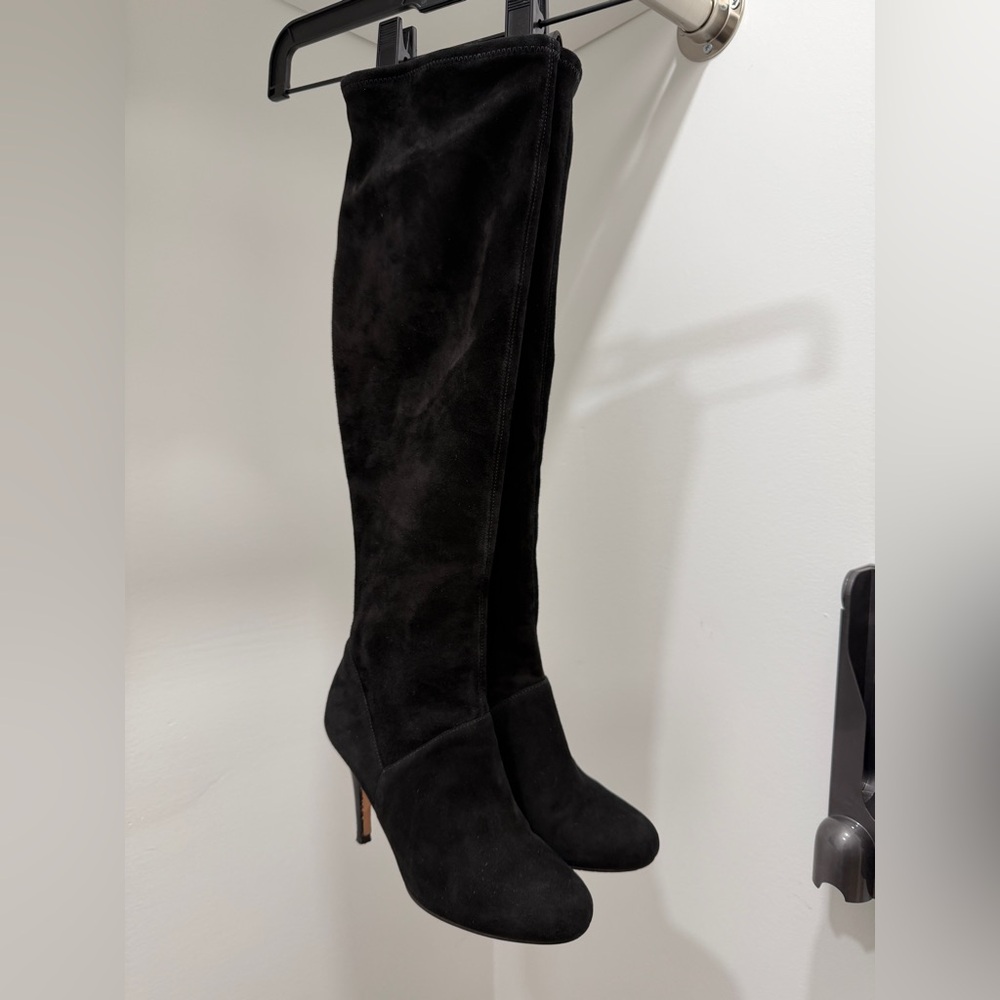 Cole Haan Black Suede Heeled Boots